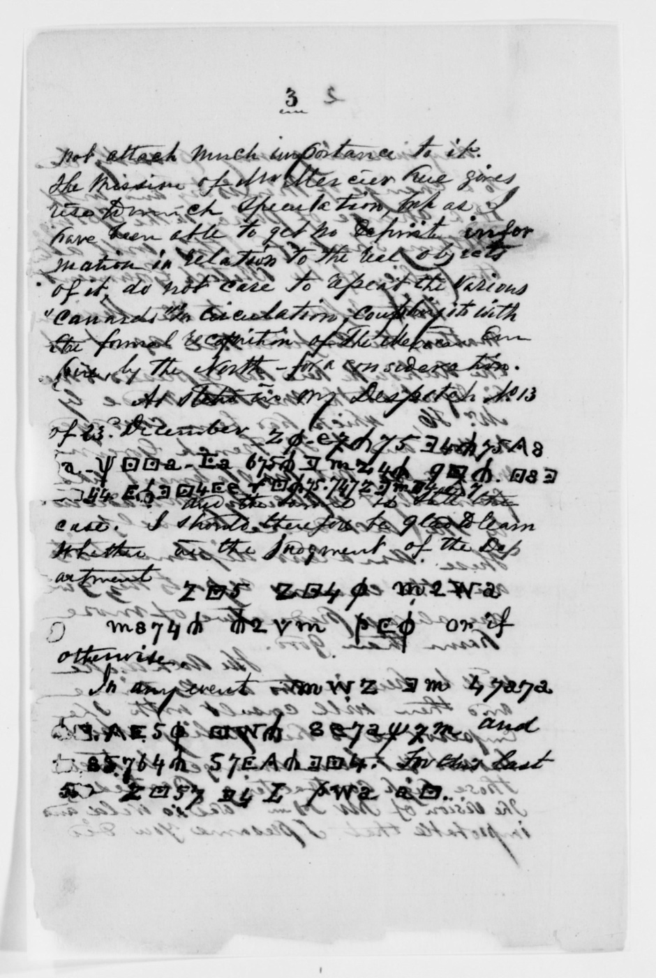 Reel 9 frame 102: Despatch No. 14, 20 January 1864. Two further passages, on a page that has bled through from the other side.